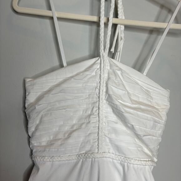 Veronica Beard Tucker Ruched Halter Midi-Dress - Picture 4 of 9